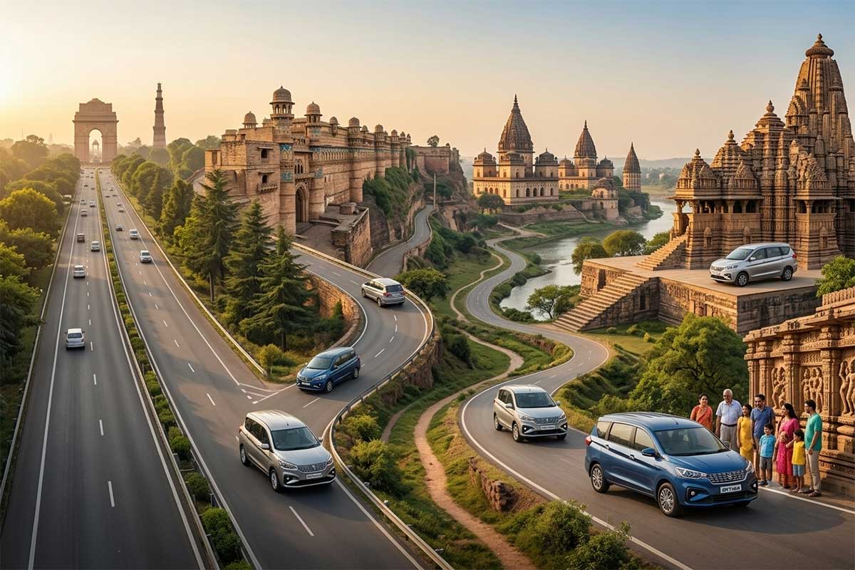 Delhi → Gwalior → Orchha → Khajuraho → Delhi